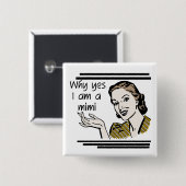 Retro Mimi T-shirts en Giften Vierkante Button 5,1 Cm (Voorkant /achterkant)