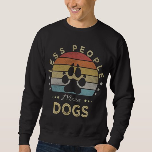 Retro minder mensen meer honden trui (Voorkant)