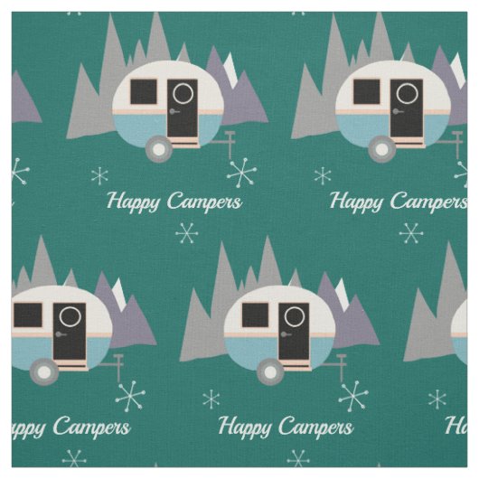 Retro Mini Camper Caravan Stof op Maat (Swatch)
