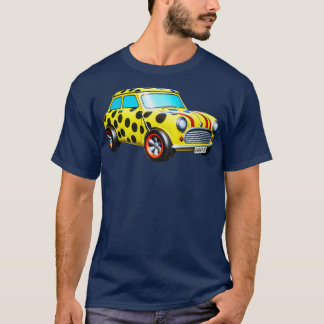 Retro Mini Cooper Whimsical PolkaDotted Voertuig I T-shirt