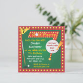 Retro Miniature Golf Party Invitation Kaart (Staand voorkant)