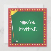 Retro Miniature Golf Party Invitation Kaart (Achterkant)
