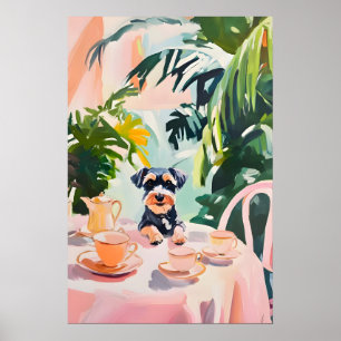 Retro Miniatuur Schnauzer Poster, Miniatuur Poster