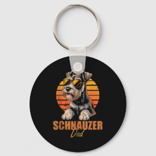 Retro Miniatuur Schnauzer Vader Grappige Vintage H Sleutelhanger
