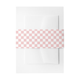 Retro Minimaal Baby Roze Schaakbord Uitnodigingen Wikkel