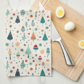 Retro minimaal kerstboom patroon theedoek (Quarter Fold)