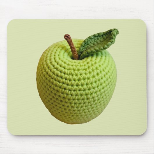 Retro Minimal Handgemaakte Craft Green Haakappel Muismat (Voorkant)