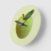 Retro Minimal Handgemaakte Craft Green Haakappel Ronde Klok (Hoek)