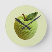 Retro Minimal Handgemaakte Craft Green Haakappel Ronde Klok (Voorkant)