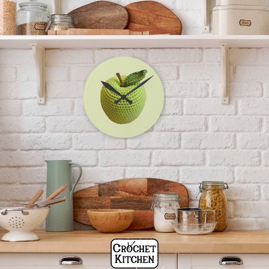 Retro Minimal Handgemaakte Craft Green Haakappel Ronde Klok
