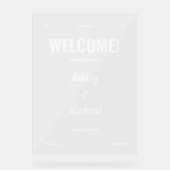 Retro Minimal Script Lettering Wedding Welkom Acryl Bord (Voorkant)