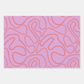 Retro minimale Abstracte lijnen in Sinaasappel en Inpakpapier Vel (Voorkant 3)