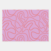 Retro minimale Abstracte lijnen in Sinaasappel en Inpakpapier Vel (Voorkant 2)