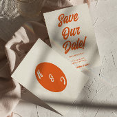 Retro minimale heldere funky vet moderne bruiloft save the date