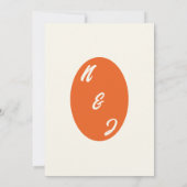 Retro minimale heldere funky vet moderne bruiloft save the date (Achterkant)