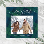 Retro Minimale Kerst Plaid FOTO Magnetische Kaart