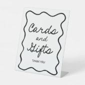 Retro Minimale Vrijgezellenfeest Kaarten en gesche Reclamebord Met Voetstuk (Voorkant)