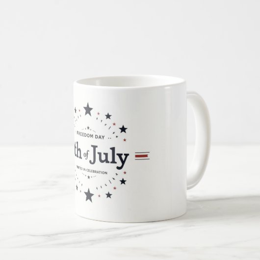 Retro minimalist 4 juli Mok – Soft Patriotic (Voorkant rechts)