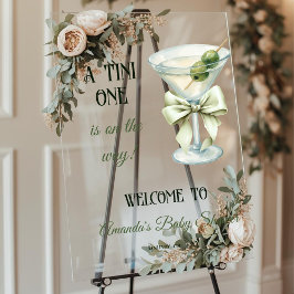 Retro Minimalist A Tini One Martini Baby Shower Acryl Bord