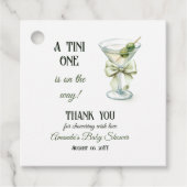Retro Minimalist A Tini One Martini Baby Shower Bedankjes Labels (Voorkant)