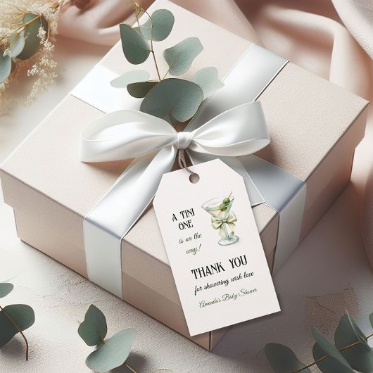 Retro Minimalist A Tini One Martini Baby Shower Cadeaulabel