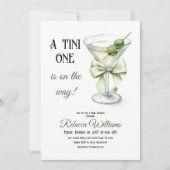 Retro minimalist A Tini One Martini Baby shower Kaart (Voorkant)