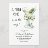 Retro minimalist A Tini One Martini Baby shower Kaart (Voorkant)