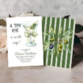 Retro minimalist A Tini One Martini Baby shower Kaart