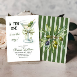 Retro minimalist A Tini One Martini Baby shower Kaart