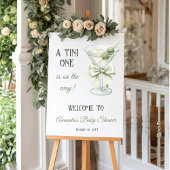 Retro Minimalist A Tini One Martini Baby Shower Poster