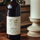 Retro Minimalist A Tini One Martini Baby Shower Wijn Etiket