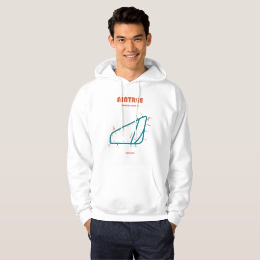 Retro Minimalist Aintree Racecourse Line Art Print Hoodie (Voorkant volledig)