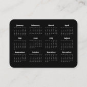 Retro minimalist Black Calendar 2025 zakelijk Visitekaartje (Achterkant)
