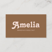 Retro Minimalist Blush Pink Brown Afsprakenkaartje (Achterkant)