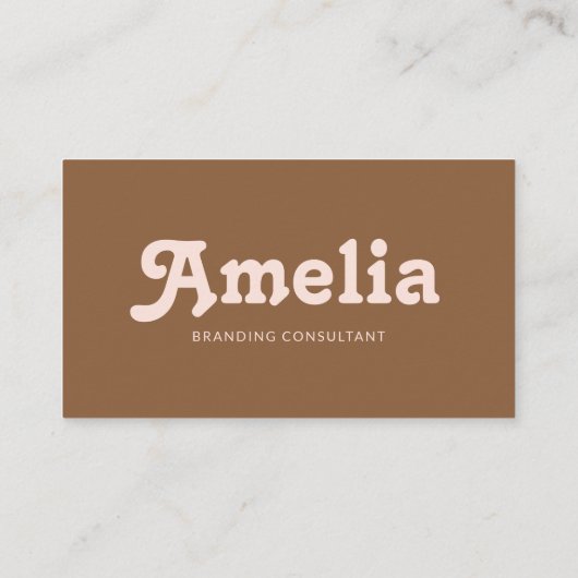 Retro Minimalist Blush Pink Brown Afsprakenkaartje (Achterkant)