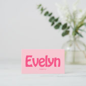 Retro Minimalist Bold Pink Visitekaartje (Staand voorkant)