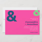 Retro Minimalist Bright Ampersand Photo Wedding Kaart (Voorkant)