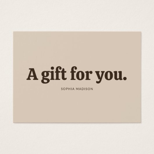 Retro Minimalist Brown Beige Certificate Visitekaartje (Voorkant)