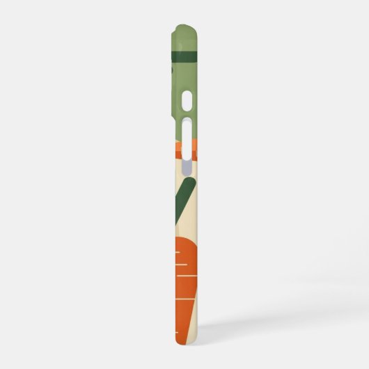 Retro Minimalist Carrot Design iPhone 16 Hoesje (Linkerkant)