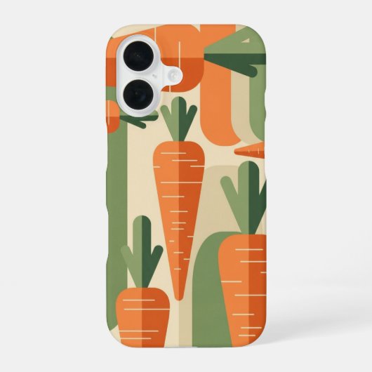 Retro Minimalist Carrot Design iPhone 16 Hoesje (Achterkant)