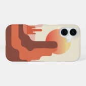 Retro Minimalist Desert Butte iPhone 16 Hoesje (Achterkant horizontaal)