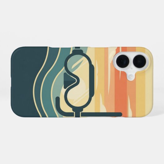 Retro Minimalist Diving iPhone 16 Hoesje (Achterkant horizontaal)
