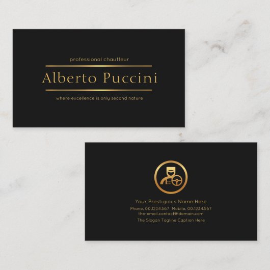 Retro Minimalist Elegant Professional Chauffeur Visitekaartje (Voorkant / Achterkant)