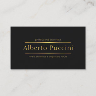 Retro Minimalist Elegant Professional Chauffeur Visitekaartje