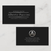 Retro minimalist Elegant Silver Lines Chauffeur Visitekaartje (Voorkant / Achterkant)