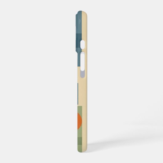 Retro Minimalist Geometric Layering iPhone 16 Hoesje (Linkerkant)