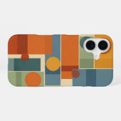 Retro Minimalist Geometric Layering iPhone 16 Hoesje (Achterkant horizontaal)