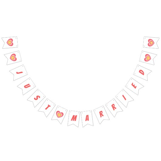 Retro Minimalist Gewoon Getrouwd Passen getrouwd Vlaggetjes (Alle)