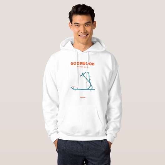 Retro Minimalist Goodwood Racecourse Line Art Prin Hoodie (Voorkant volledig)