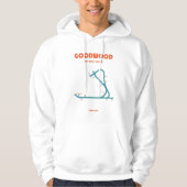 Retro Minimalist Goodwood Racecourse Line Art Prin Hoodie (Voorkant)